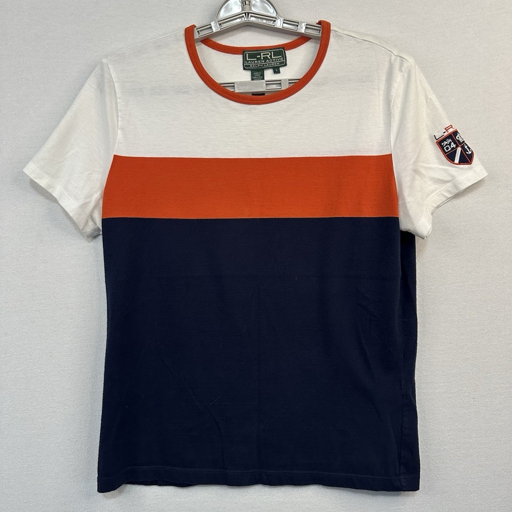L-RL Lauren Activewear Short‎ Sleeve Pullover Top Women's Large